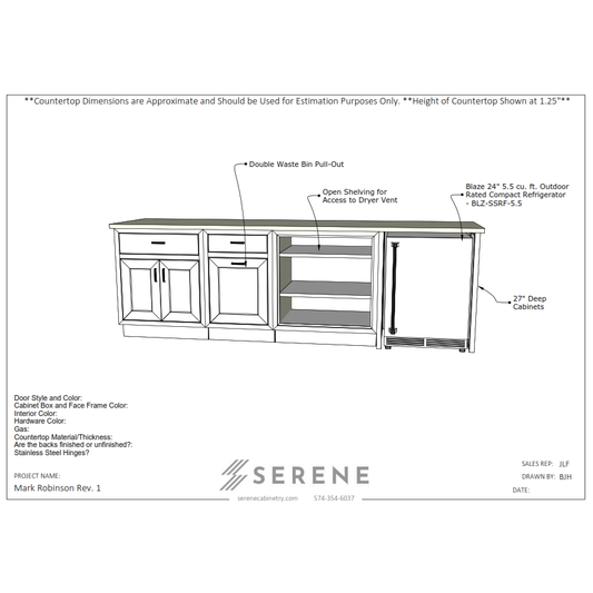 Custom Kitchen for Mark Robinson - 50% Down