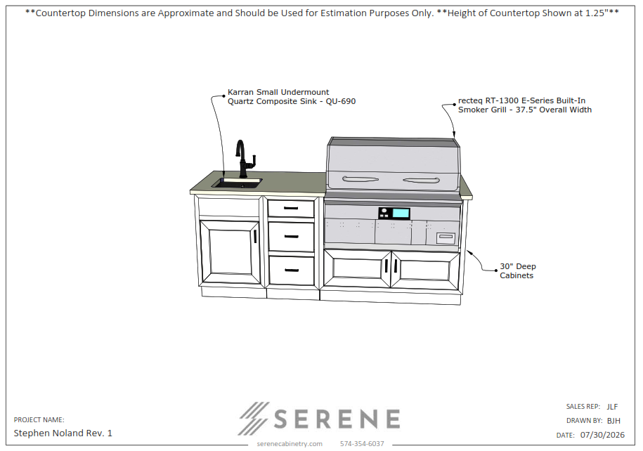 Custom Kitchen for Stephen Noland - 50% Down