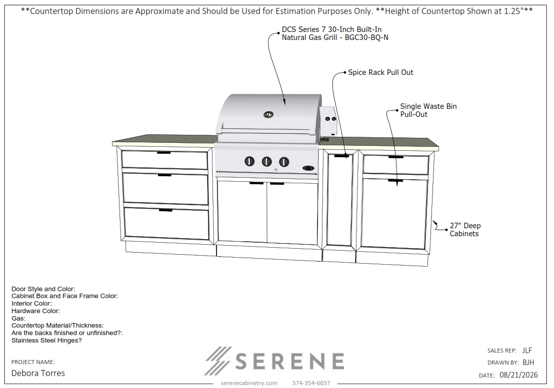 Custom Kitchen for Debora Torres - 50% Down