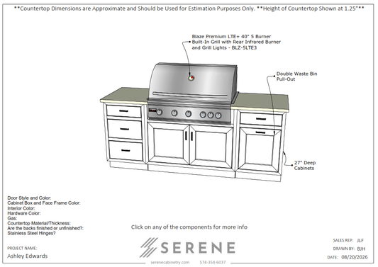 Custom Kitchen for Ashley Edwards - 50% Down
