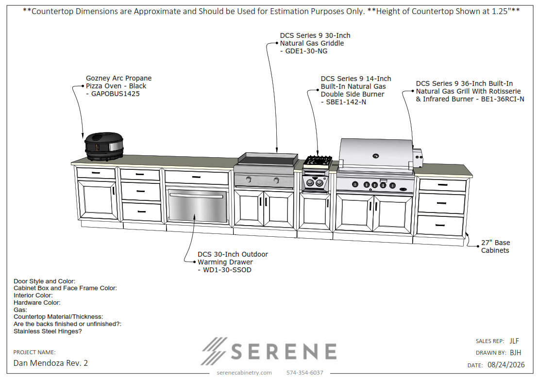 Custom Kitchen for Dan Mendoza - 50% Down