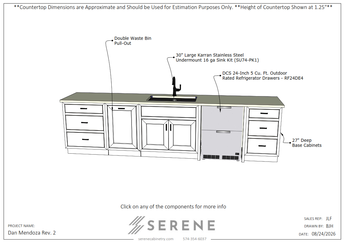 Custom Kitchen for Dan Mendoza - 50% Down