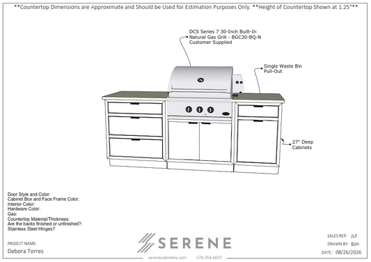 Custom Kitchen for Debora Torres - 50% Down