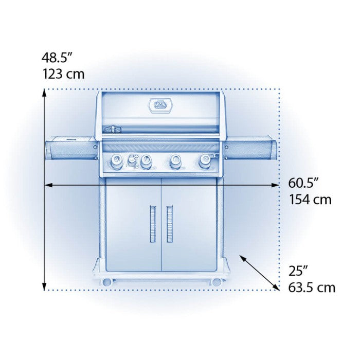 Napoleon Rogue XT 525 Stainless Steel Stand Alone Gas Grill with Infrared Side Burner - RXT525SIBPSS-1