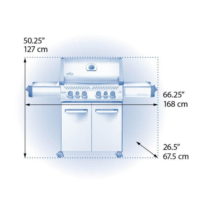 Napoleon Prestige 500 Stand Alone Gas Grill with Infrared Side and Rear Burners in Stainless Steel - P500RSIBPSS / P500RSIBNSS