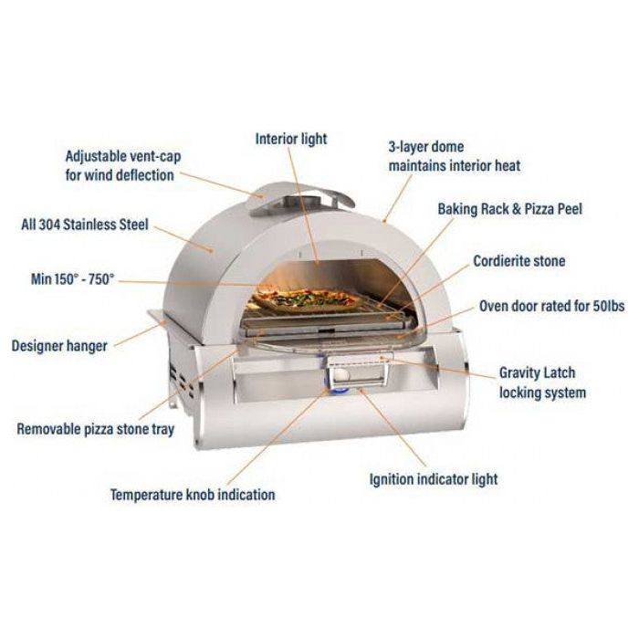 44.5" Wide Fire Magic Built-In Pizza Oven