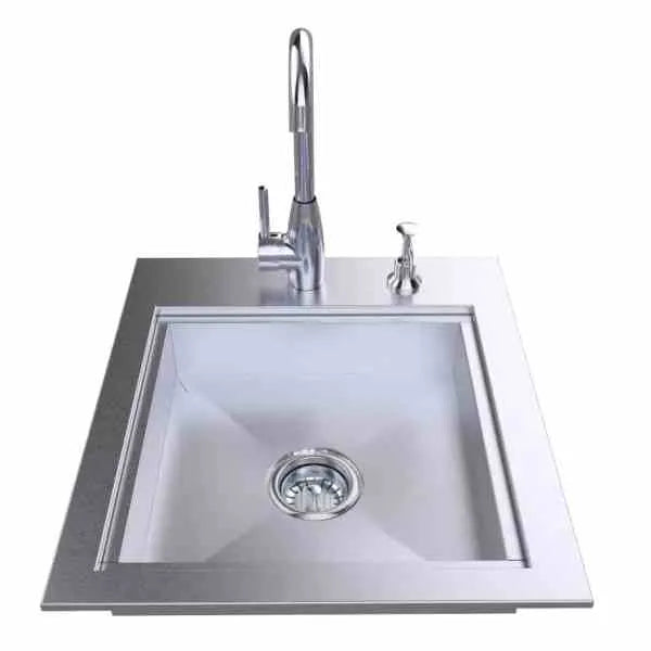 Sunstone 20" ADA Compliant Single Sink with Cover, Hot/Cold Faucet, and Soap Dispenser (ADASK20)