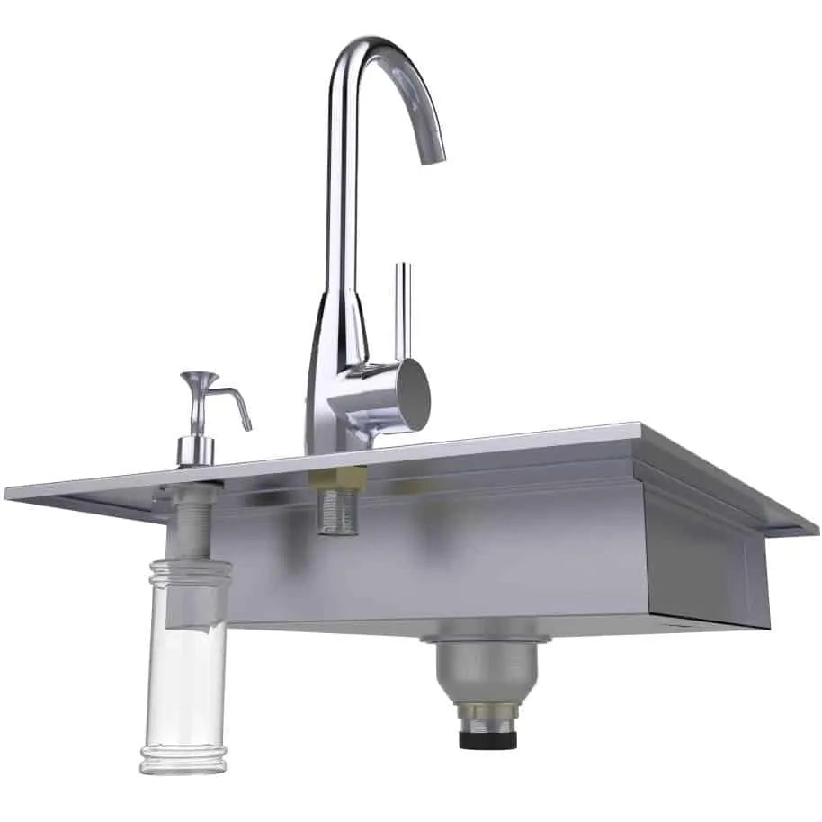 Sunstone 20" ADA Compliant Single Sink with Cover, Hot/Cold Faucet, and Soap Dispenser (ADASK20)