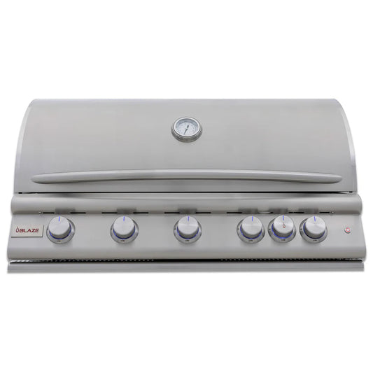 Blaze Premium LTE 40" 5 Burner Built-In Gas Grill with Rear Infrared Burner and Lift Assist Hood - BLZ-5LTE (LP/NG)