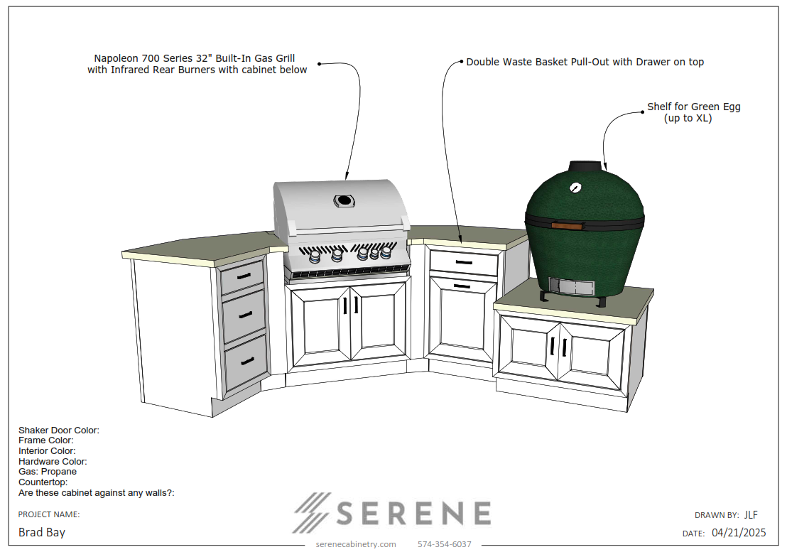 Custom Kitchen for Brad Bay - 50% Down
