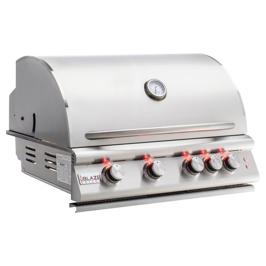 Blaze Premium LTE+ 32" 4 Burner Built-In Grill with Rear Infrared Burner and Grill Lights - BLZ-4LTE3 (LP/NG)