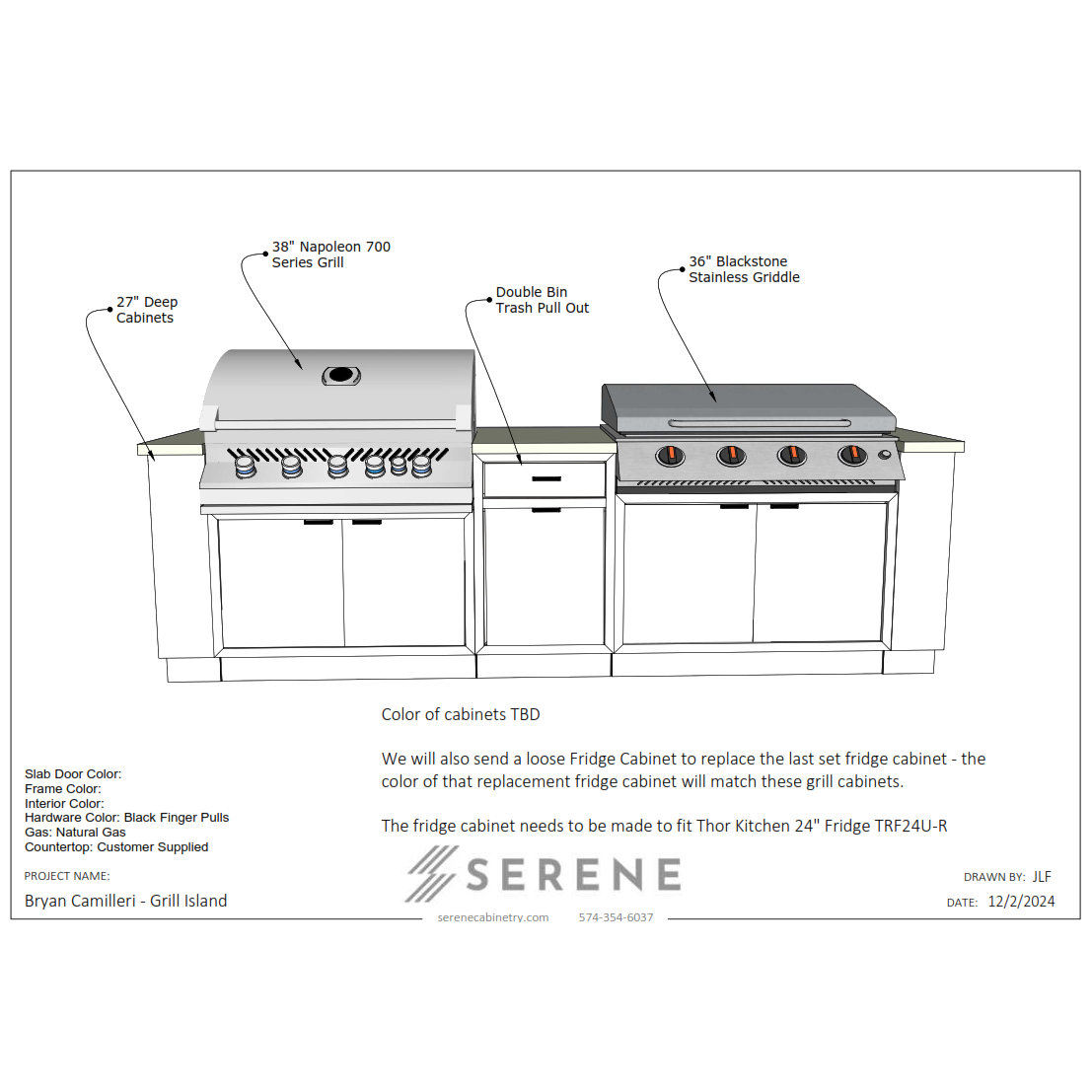 Custom Kitchen for Bryan Camilleri (Grill Island) - 50% Down