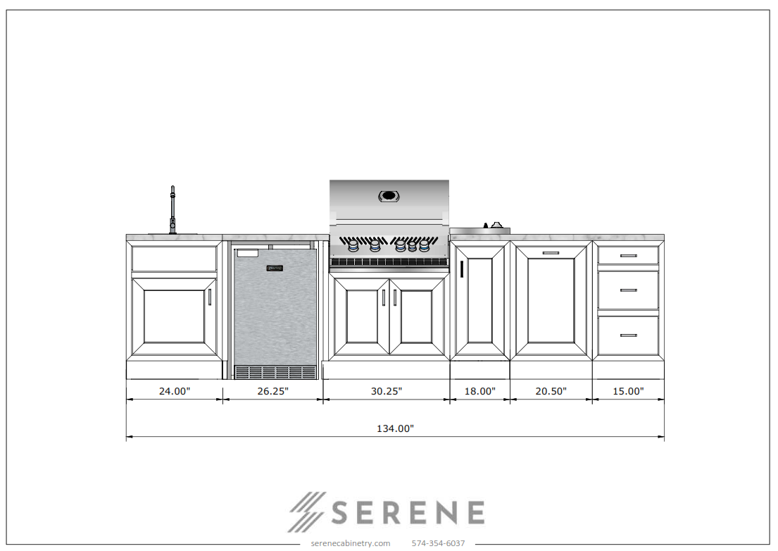 Dan - Linear Kitchen 134.00"