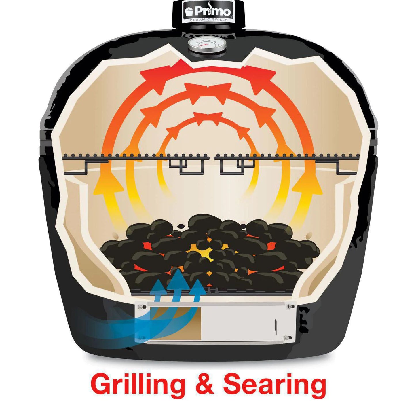 Primo Round - PGCRH - 21.5" Wide Kamado Charcoal Grill