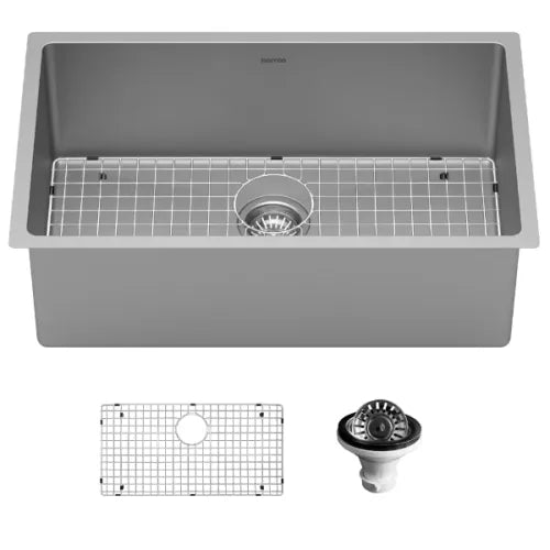 30" Large Karran Stainless Steel Undermount 16 ga Sink Kit (SU74-PK1)