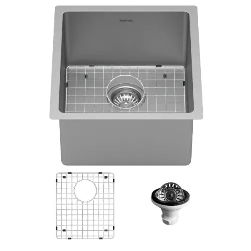 17" Small Karran Stainless Steel Undermount 16 ga Sink Kit (SU71-PK1)