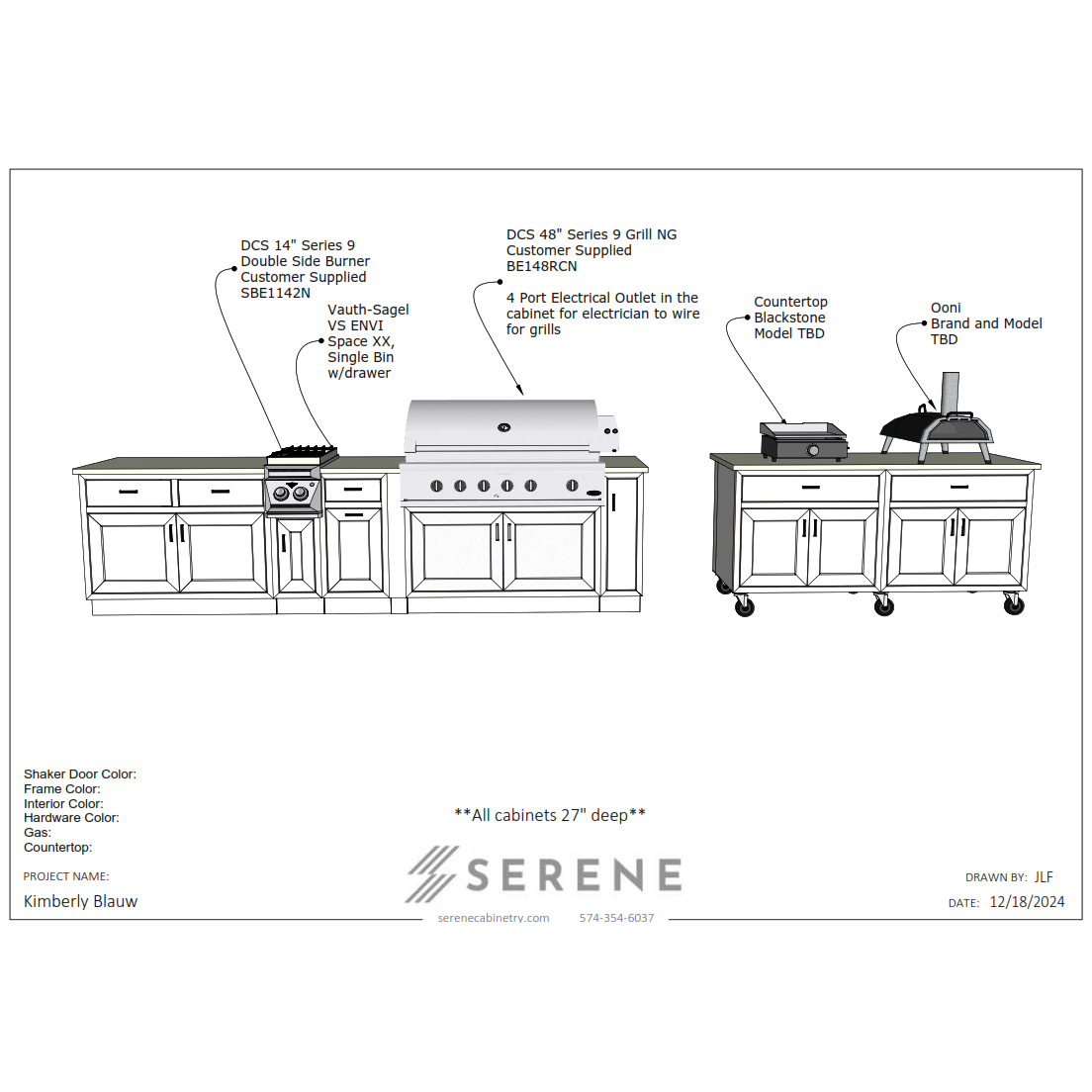 Custom Kitchen for Kimberly Blauw - 50% Down