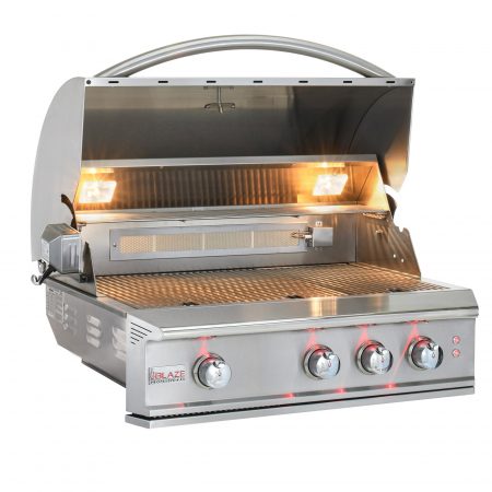 Blaze Professional LUX 34" Wide 3 Burner Built-in Gas Grill with Rear Infrared Burner - BLZ-3PRO (LP/NG)