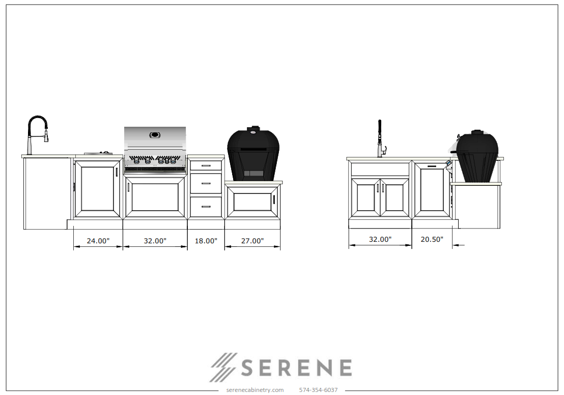 Larry - L Shape Kitchen 78.50" x 126.25"