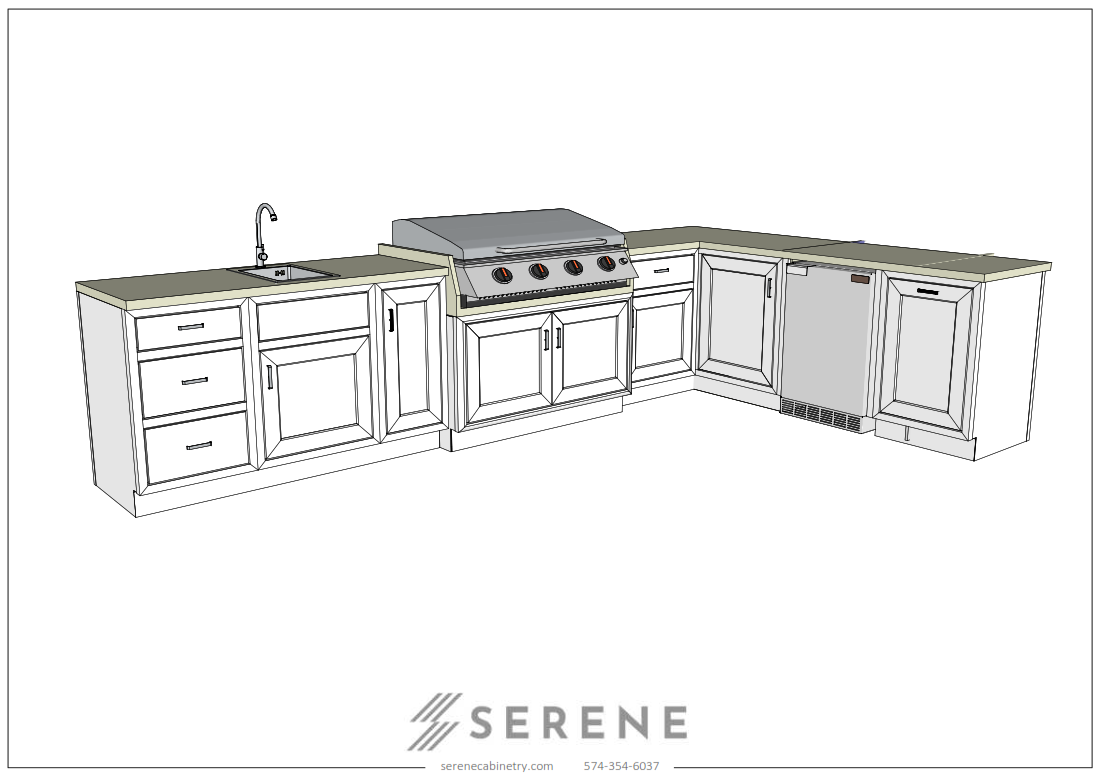 Scott - L Shape Kitchen 151" x 92"