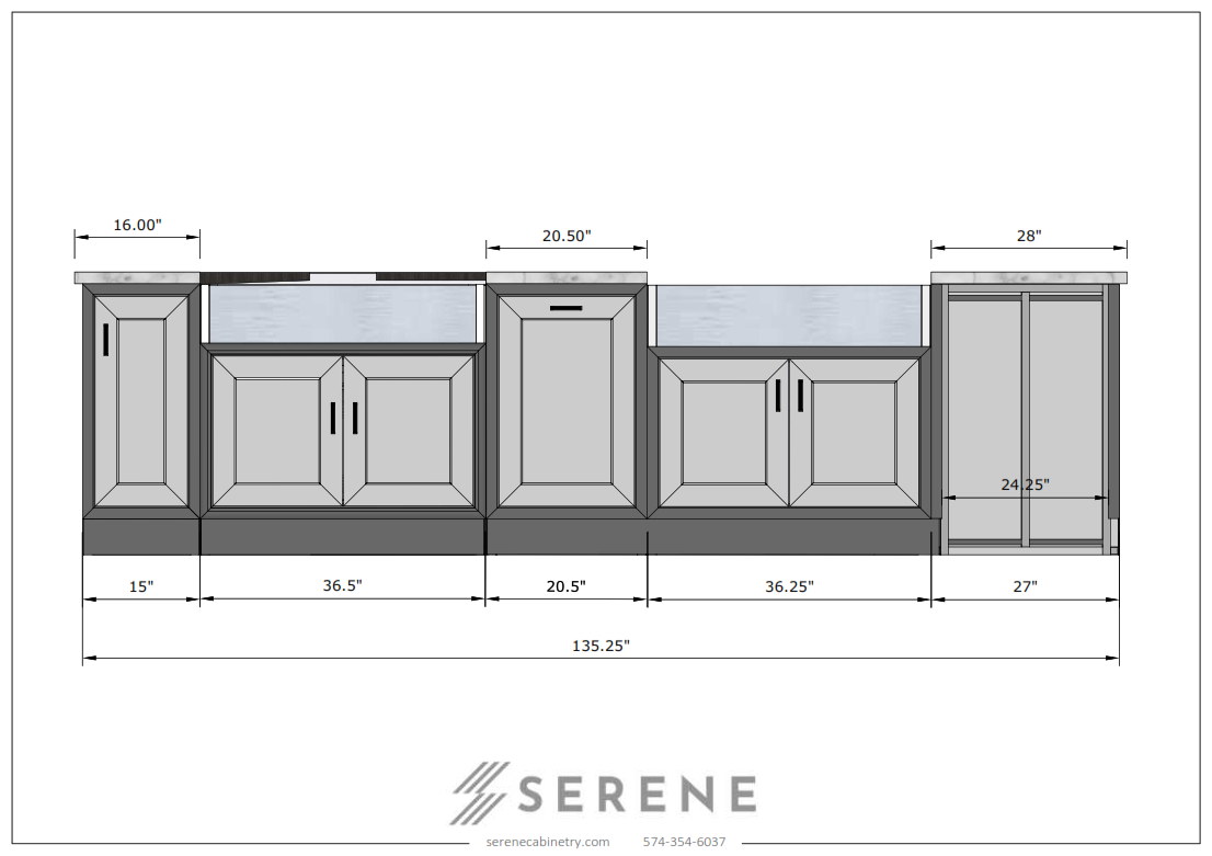 Russ - Linear Kitchen 135.25"