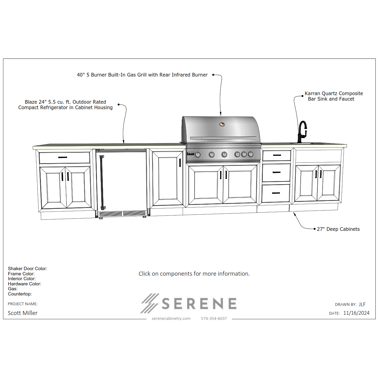 Custom Kitchen for Scott Miller - 50% Down