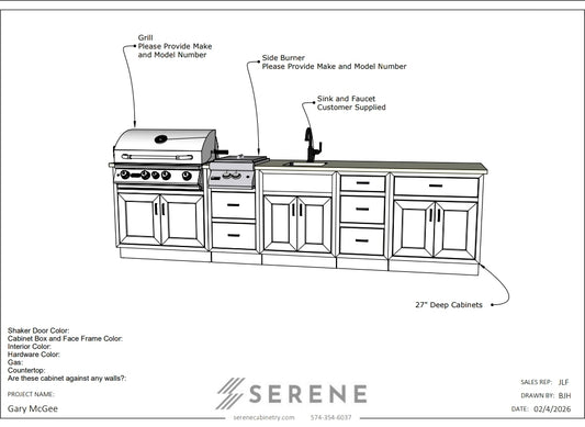 Custom Kitchen for Gary McGee - 50% Down