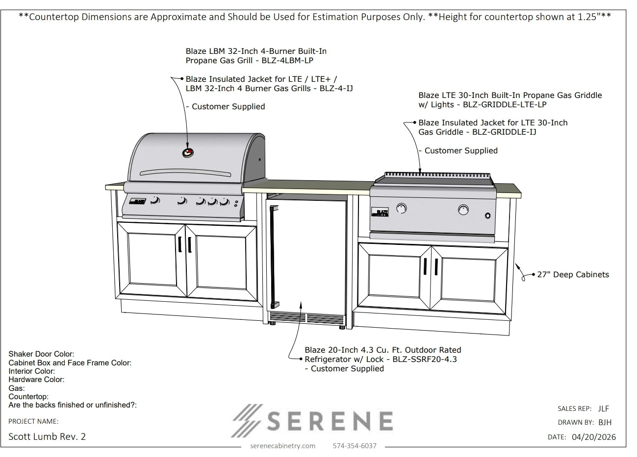 Custom Kitchen for Scott Lumb - 50% Down