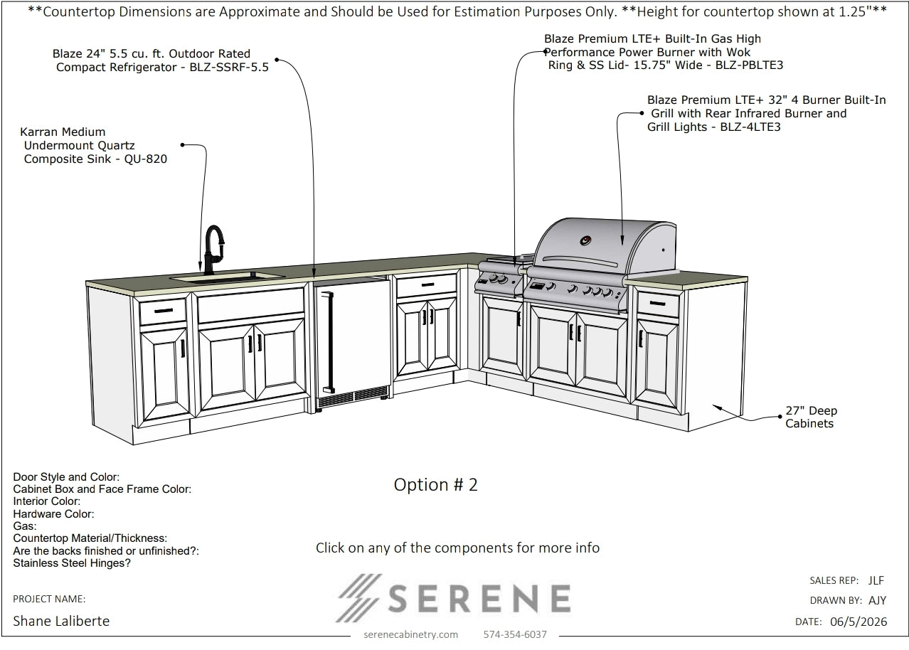 Custom Kitchen for Shane Laliberte - 50% Down