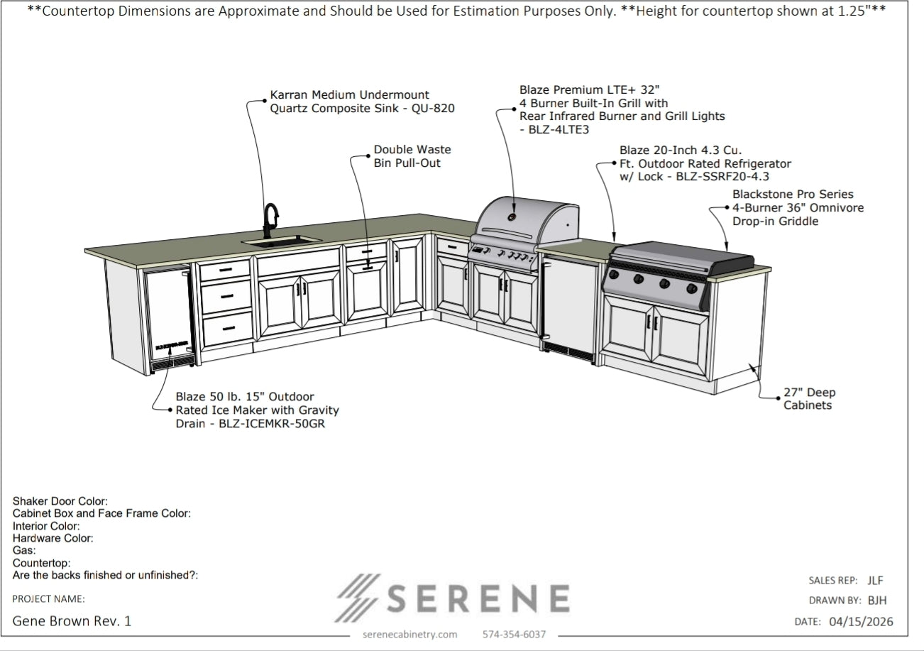 Custom Kitchen for Gene Brown - 50% Down