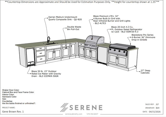 Custom Kitchen for Gene Brown - 50% Down